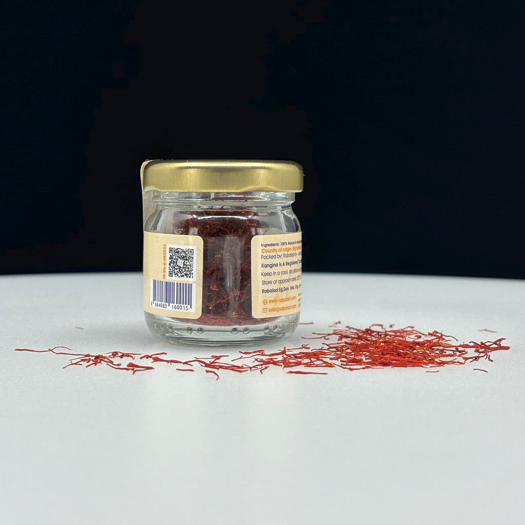 Premium Afghan Saffron showcase in 2g glass jar